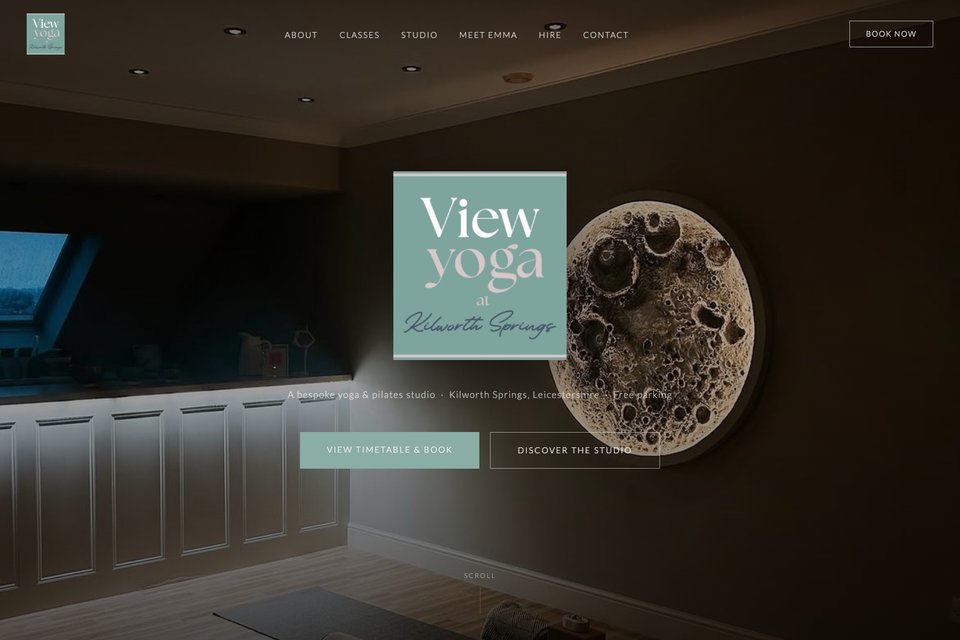 Screenshot of the View Yoga at Kilworth Springs homepage